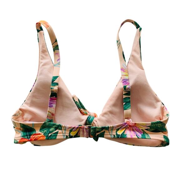 Gianni Bini Pink Multicolor Floral Print Bikini Top Small - Picture 5 of 7